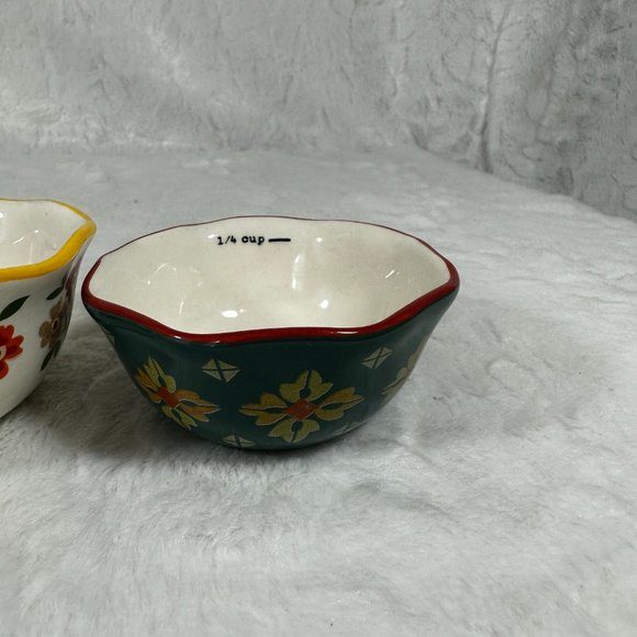 Pioneer Woman Measuring Cups Set | Stackable Ceramic Measuring Cups - Picture 6 of 10